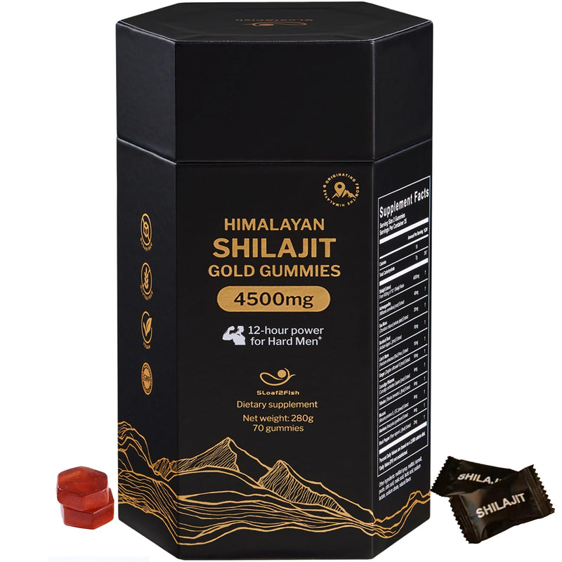 5Loaf2Fish Himalayan Shilajit Gummies with Ashwagandha & Sea Moss – 70 Gummies