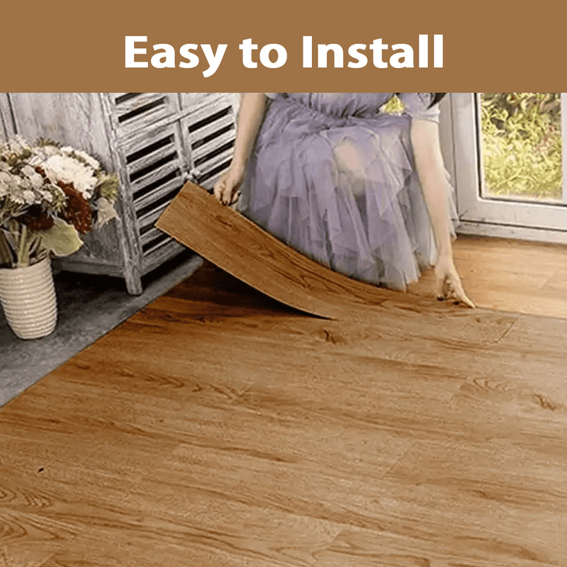 5m² Floor Planks Tiles Self Adhesive Wood Effect Vinyl Flooring Kitchen Bathroom UK - InStock