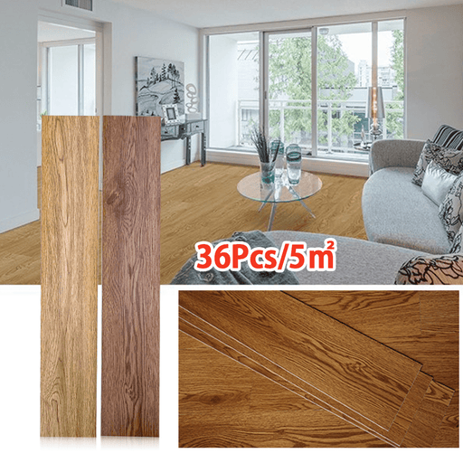 5m² Floor Planks Tiles Self Adhesive Wood Effect Vinyl Flooring Kitchen Bathroom UK - InStock
