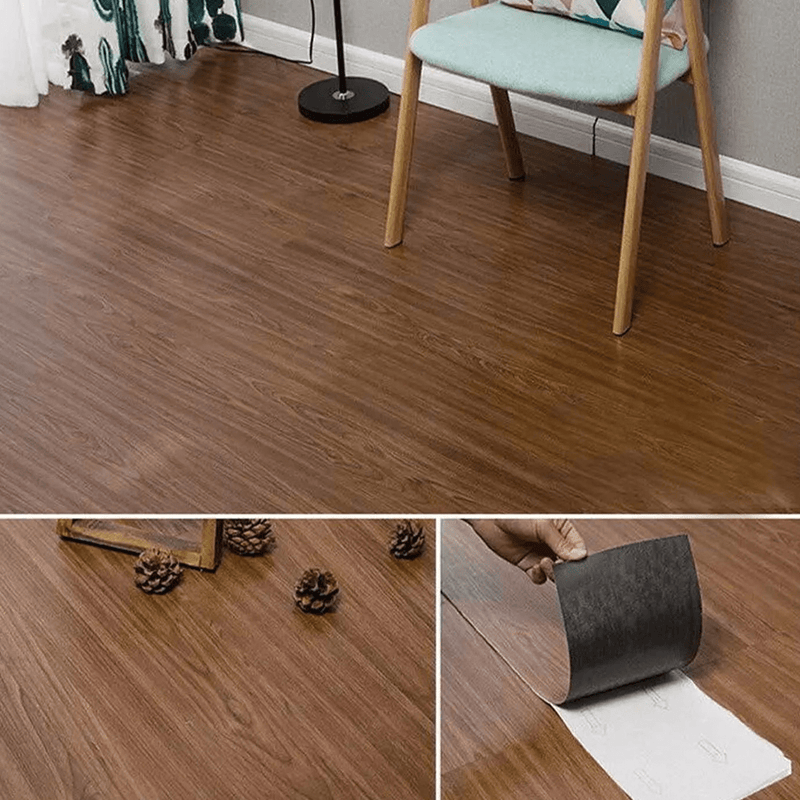 5m² Floor Planks Tiles Self Adhesive Wood Effect Vinyl Flooring Kitchen Bathroom UK - InStock
