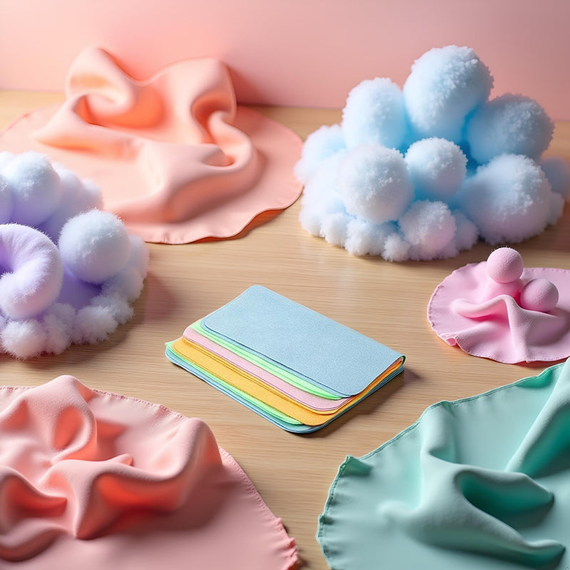 5Pcs Colourful Soft Chamois Glasses Cleaners – Fine Fiber Lens Cloths