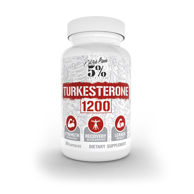 5% Nutrition Turkesterone 1200mg | Max Purity & Absorption | Complexed with Astragin, Cyclodextrin & Naringin | 90 Capsules (1 Month Supply)