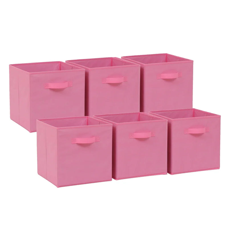 6 Pack Fabric Storage Cube Box - 30cm Foldable Organiser Boxes Home Organisation