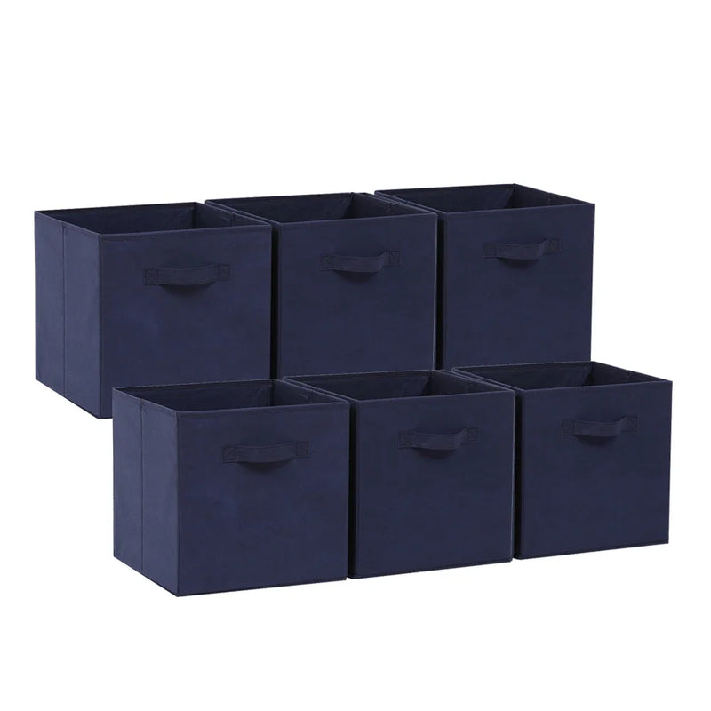 6 Pack Fabric Storage Cube Box - 30cm Foldable Organiser Boxes Home Organisation