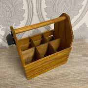 6 BOTTLE WOODEN WINE HOLDER - InStock