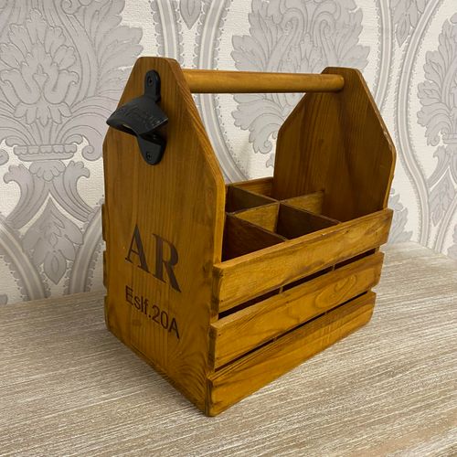 6 BOTTLE WOODEN WINE HOLDER - InStock