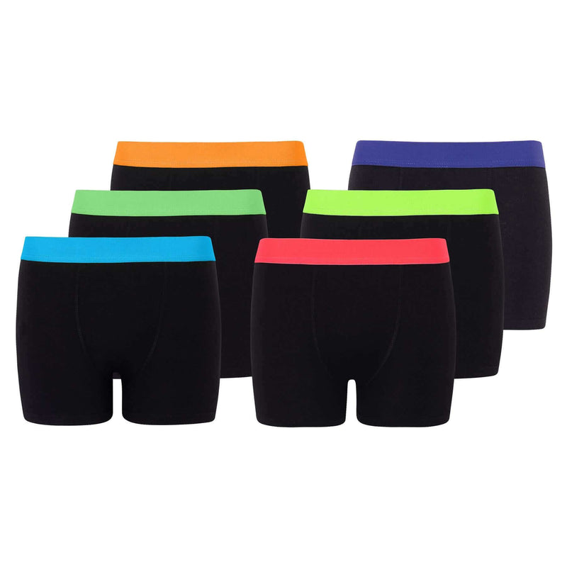 6 Pack Boys Cotton Stretch Trunks Boxer Shorts Comfortable Waistband Assorted Styles Breathable Underwear Sizes 5-13 Durable Moisture-Wicking by Sock Stack