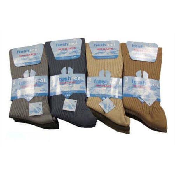 6 Pack Men's Cotton Loose Top Socks Non-Elastic Antibacterial Moisture-Wicking Assorted Colours Sustainable Comfort Fit UK 6-11 by Sock Stack