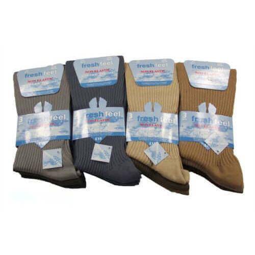 6 Pack Men's Cotton Loose Top Socks Non-Elastic Antibacterial Moisture-Wicking Assorted Colours Sustainable Comfort Fit UK 6-11 by Sock Stack