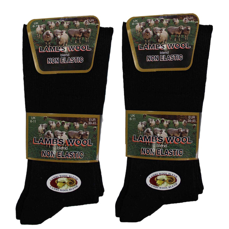 6 Pairs Men's Diabetic Wool Socks Non Elastic Loose Top Moisture Wicking Antibacterial Sustainable for Sensitive Skin by Sock Stack