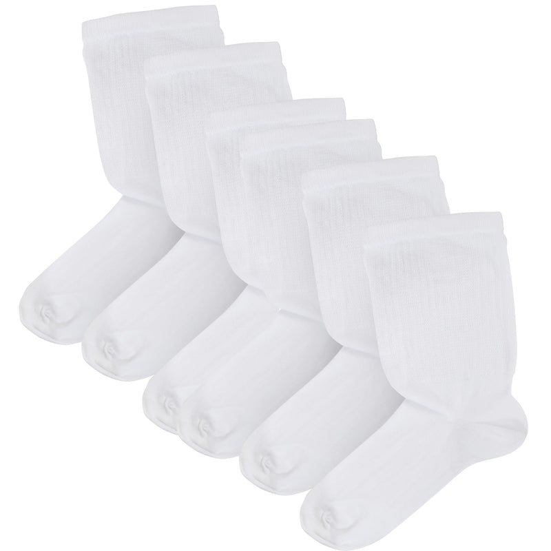 6 Pairs Men's Extra Wide Diabetic Socks Non Elastic Loose Top Moisture-Wicking Antibacterial Breathable Cotton for Leg Swelling by Sock Stack