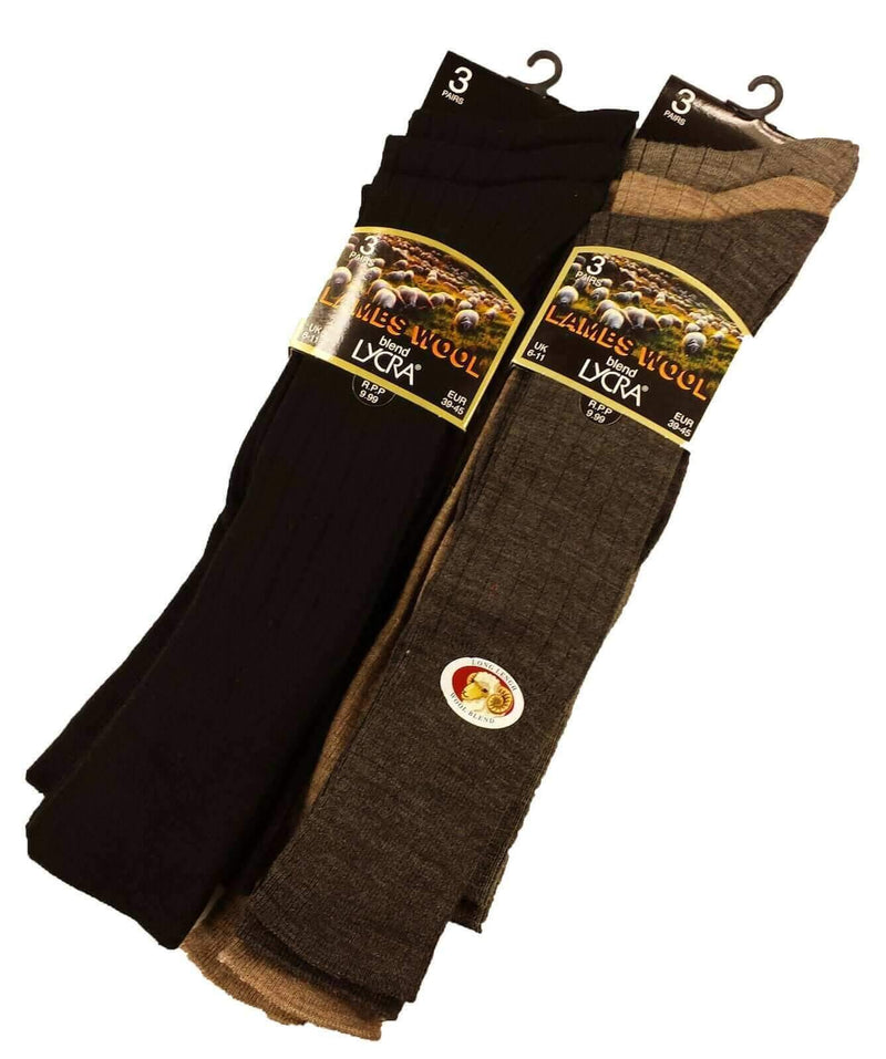 6 Pairs Men's Winter Wool Blend Work Boot Socks Reinforced Heel and Toe Warm Durable for Construction Hiking Outdoor Activities UK 6-11 US 7-12 by Sock Stack