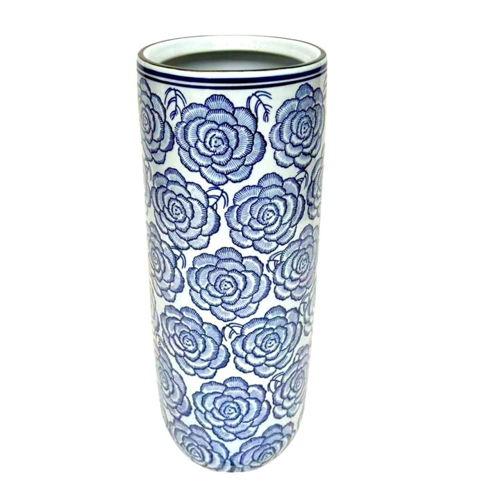 18" UMBRELLA STAND - Blue Flowers