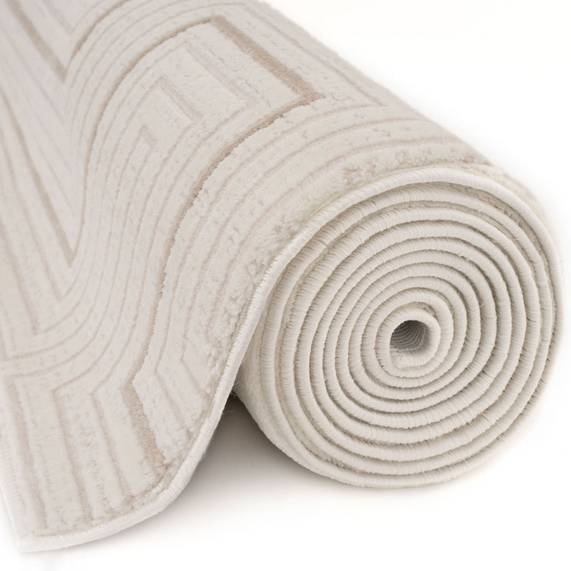 Carmel Cream-Beige Geometric Rug | 6040