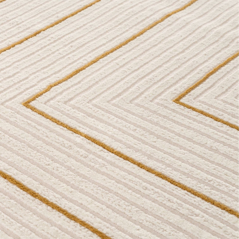 Carmel Cream-Gold Geometric Rug | 6040