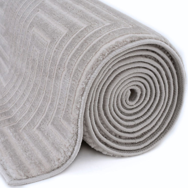 Carmel Grey-Cream Geometric Rug | 6050