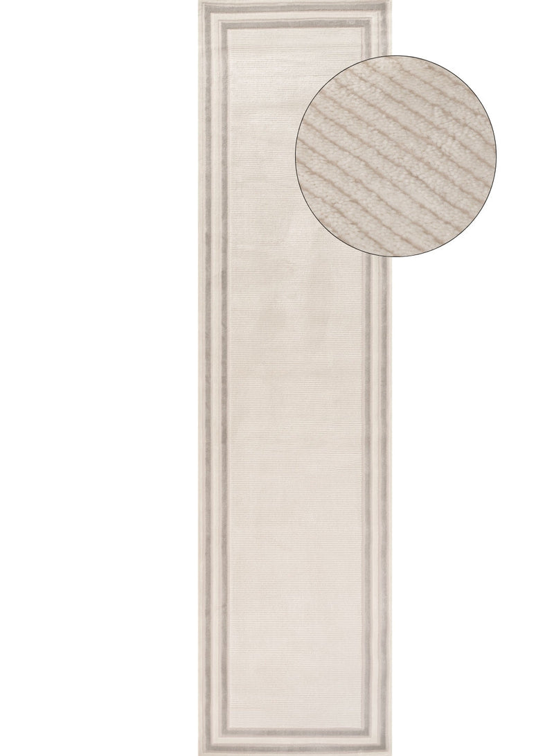 Carmel Cream-Grey Bordered Rug | 6060