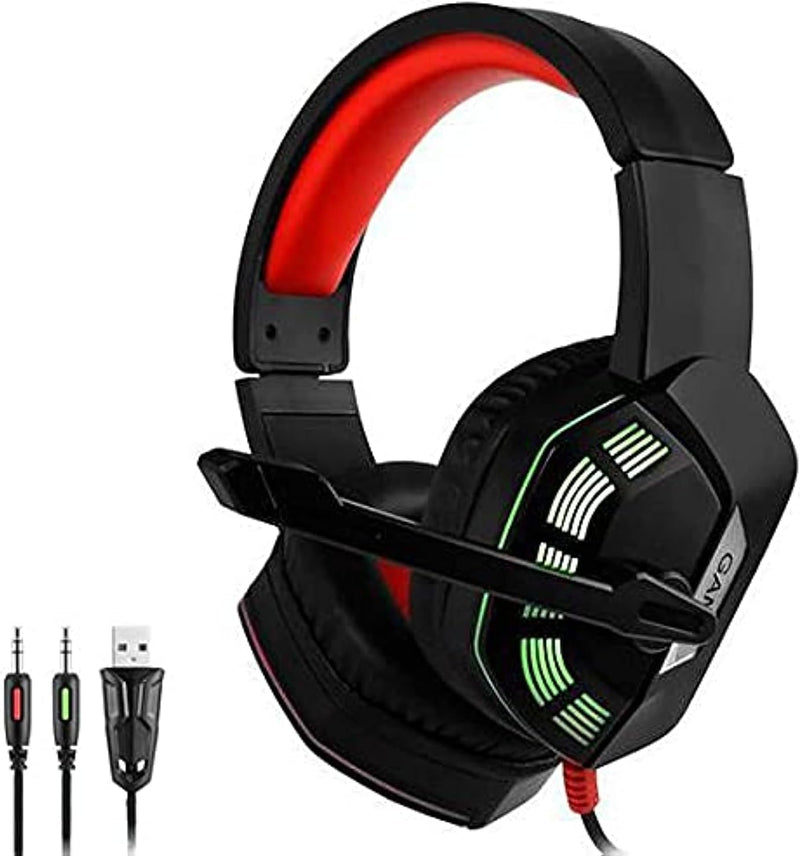 M1 Stereo Gaming Headset With RGB LED Light Noise Reduction Mic For PC