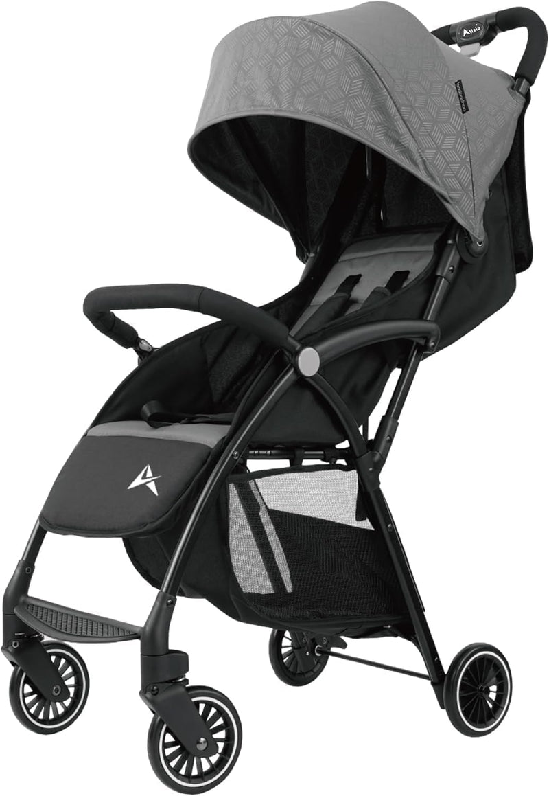 Alivio Lightweight Pushchair, Folding Baby Stroller 0-3 Years, Toddlers Travel Stroller with Mosquito Nets, Shoulder Strap, Anti-Friction & Wheels (Grey)
