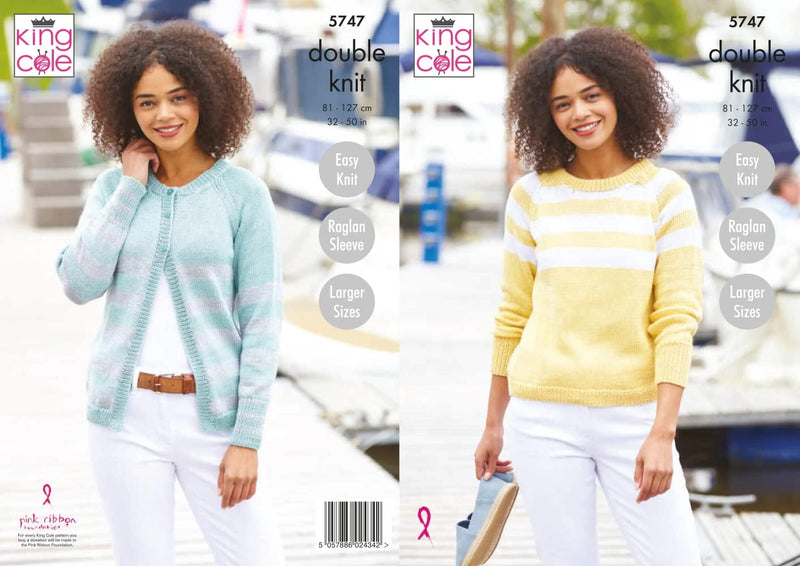 King Cole 5747 Adult Cardigan Knitting Pattern