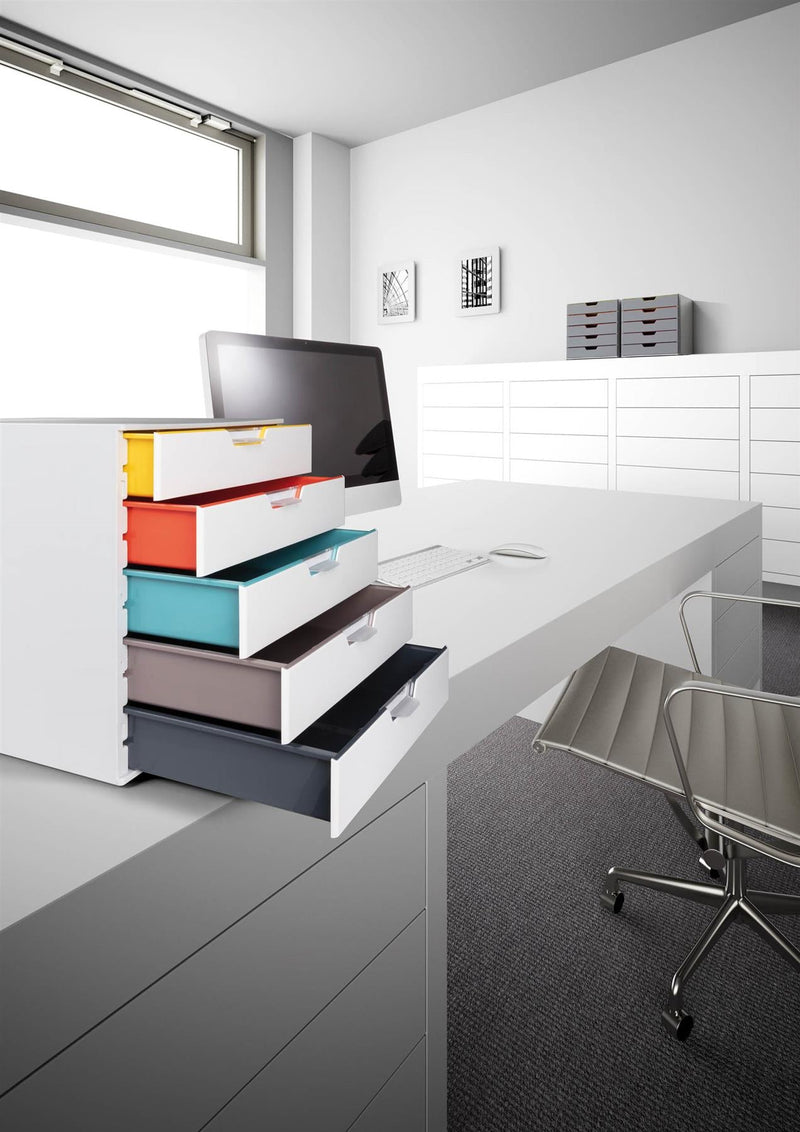 Durable VARICOLOR MIX Desktop Organiser 5 Drawer Colour Coded Storage | A4+
