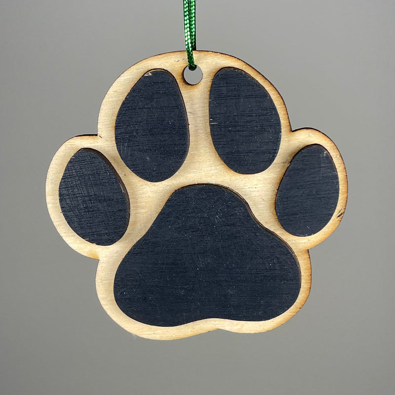 Dog Paw Print Bauble - Handmade Ornament