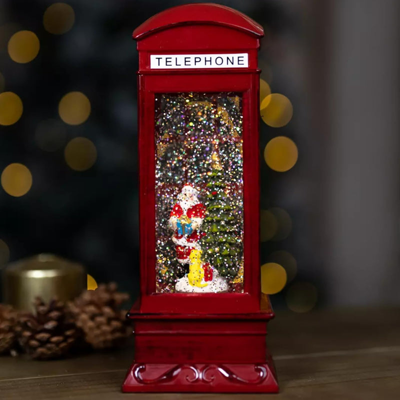 Santa in Phone Box Snowglobe