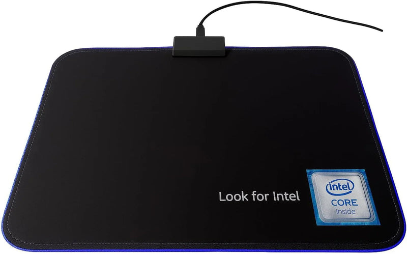 Intel Gaming Mouse Pad Blue Led Light-Up Anti Slip 36.5X25.5cm for PC and Laptop