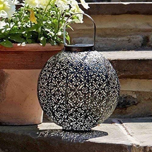Moroccan Solar Powered LED Hanging Lantern