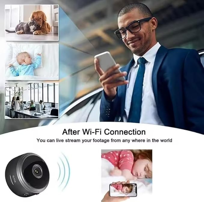 A9 Mini Wi-Fi Security Camera – 1080P HD, Wireless IP Camera with Night Vision & Motion Detection