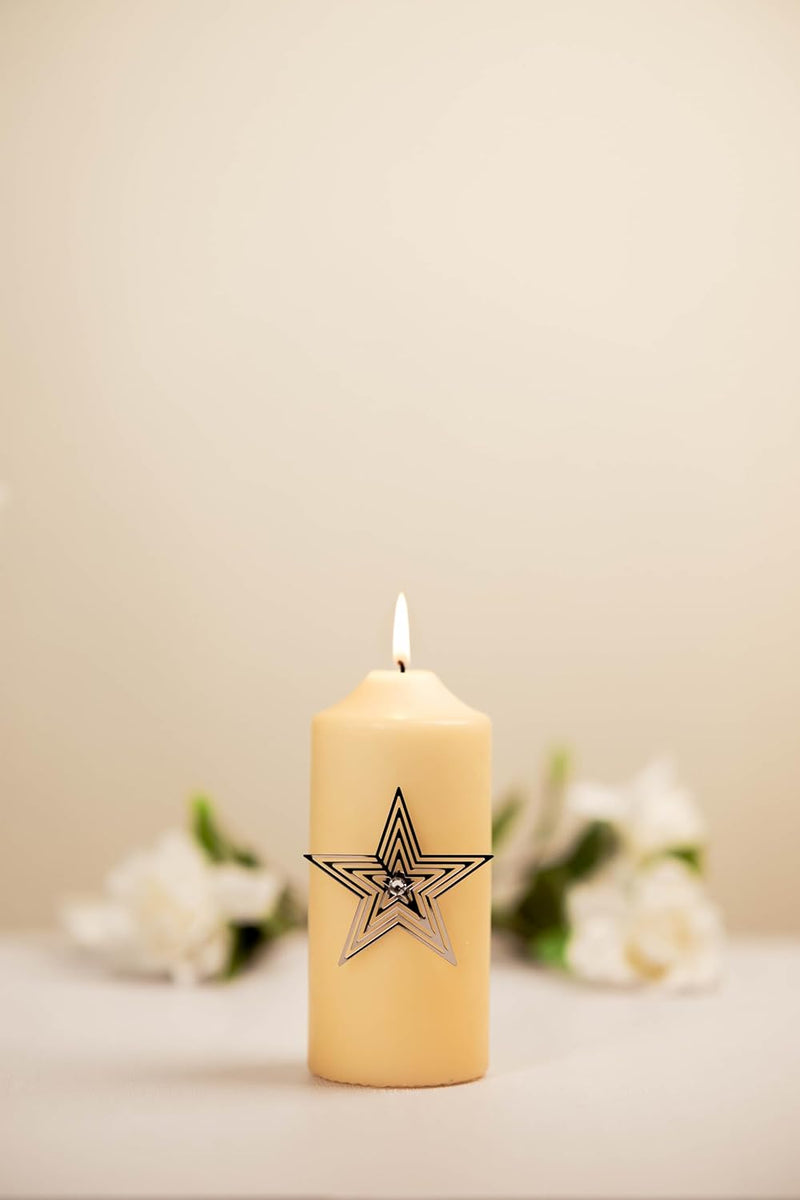 Silver Star Candle Pin Candle Decoration