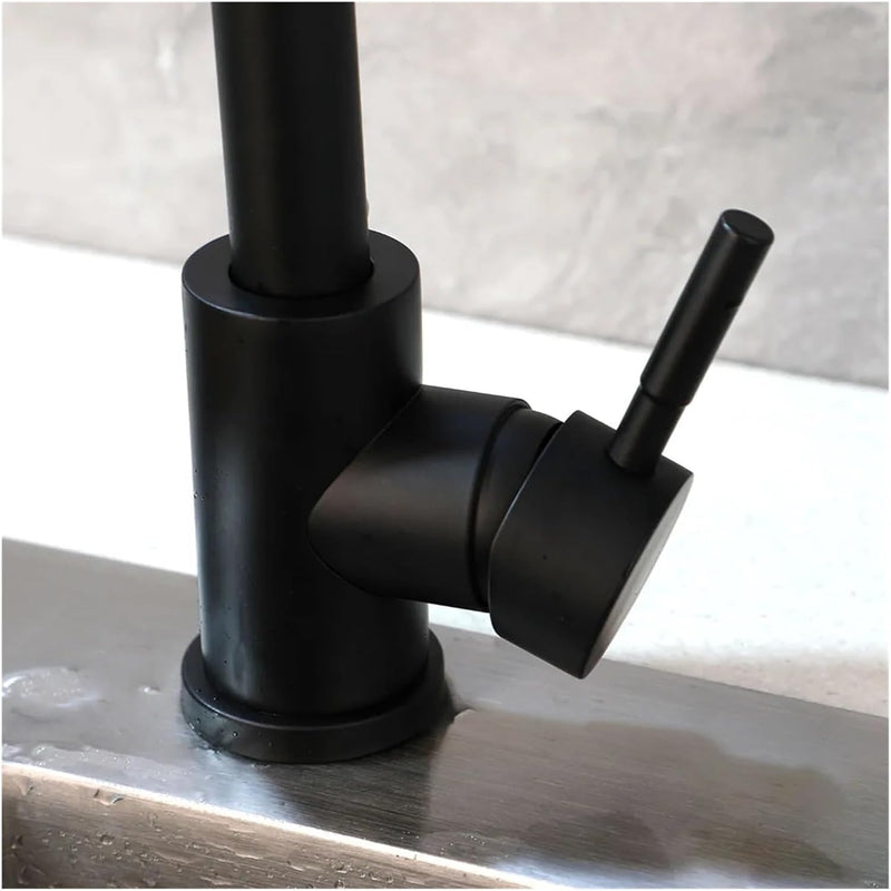 Faucet Black Kitchen Faucet | Pull Down Sprayer | Commercial Spring Sink Faucet | Single Handle Mixer Tap | 360° Swivel