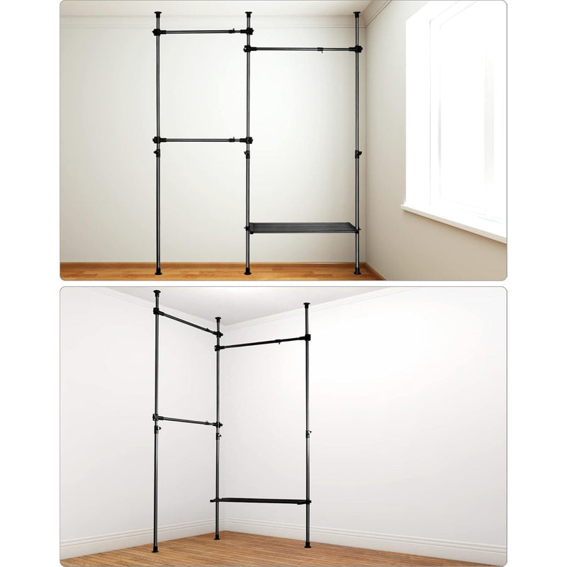 QWORK Heavy Duty Clothes Storage System, 50kg Capacity Rack for Dorms & Bedrooms