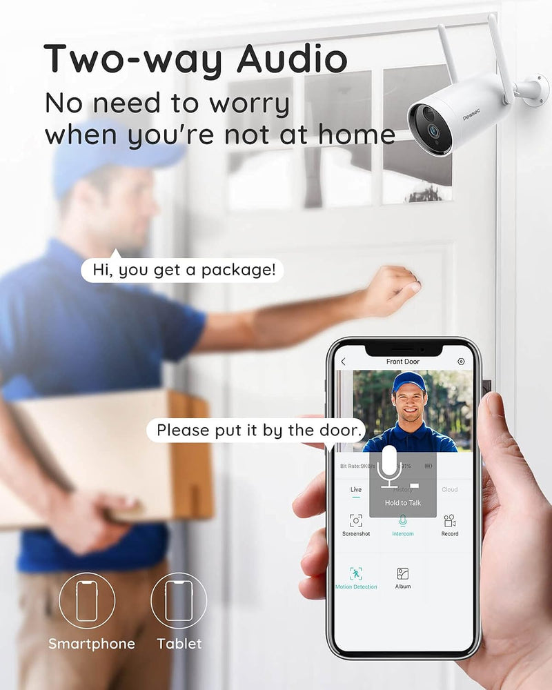 Peasec 1080P Solar Wireless Security Camera – Outdoor, Rechargeable, Night Vision, IP65