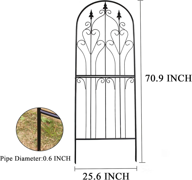 Metal Garden Trellis 70.9 Inch Rust Resistant Climbing Frame Black Premium