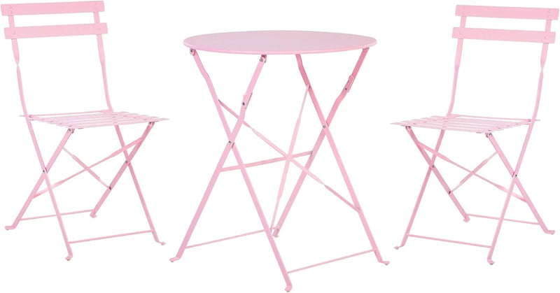 Pink 3-Piece Outdoor Bistro Set