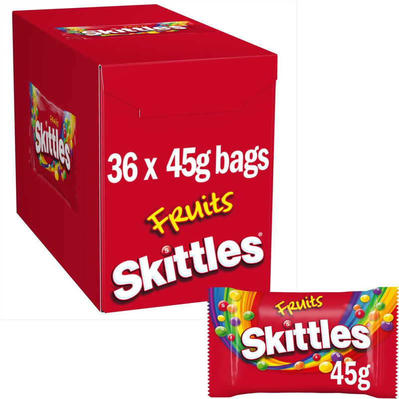36 x Skittles Fruits Sweets Bag 45G