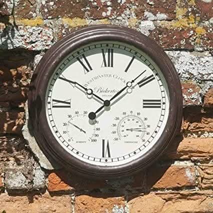 Bickerton Vintage Style Wall Clock & Thermometer 15"