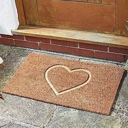 Decorative Non Slip Entry Welcome Doormat - 75 x 45cm Heart