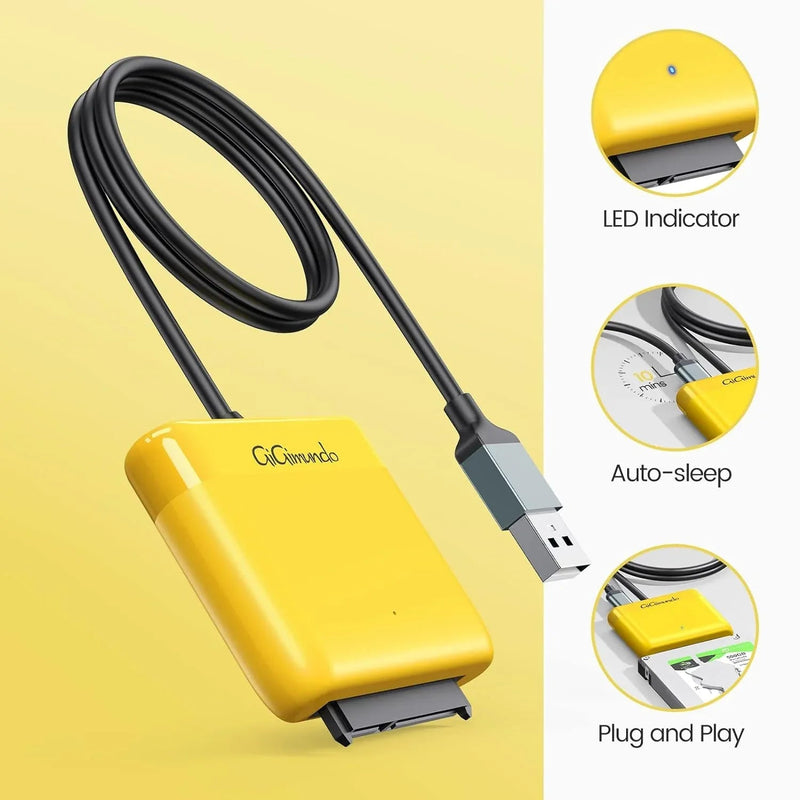 USB 2.0 to SATA Adapter Cable to 2.5 SSD & HDD with UASP Support 0.5M Cable