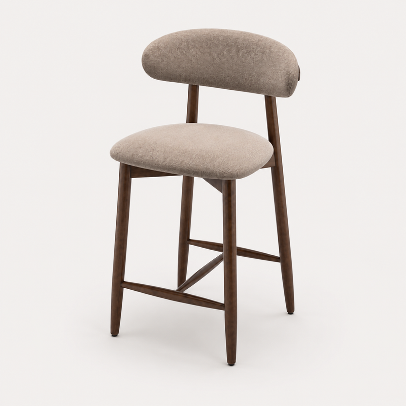 Henley Set of 2 Scandi Camel Bar Stool