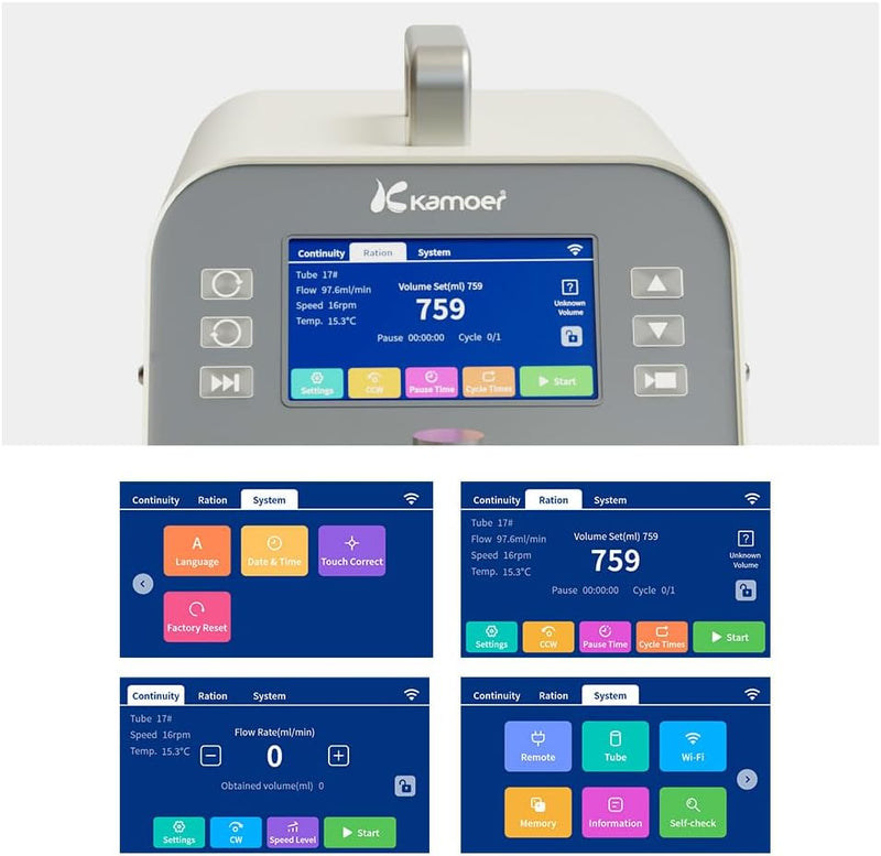 Peristaltic Pump 12L/min WiFi Variable Speed Touch Screen M5 Dosing Pump Kamoer