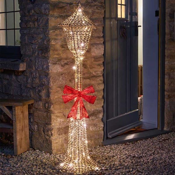 150cm Christmas Glitter Gold LED Lamp Post