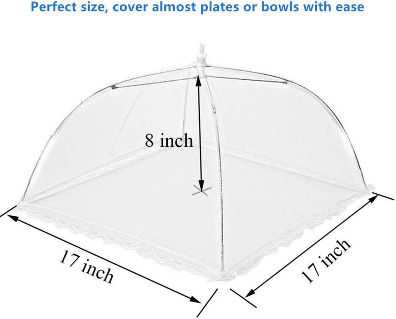 Pop-Up Mesh Food Cover Tent Umbrella Large 17" - 43 x 43 cm Reusable Collapsible