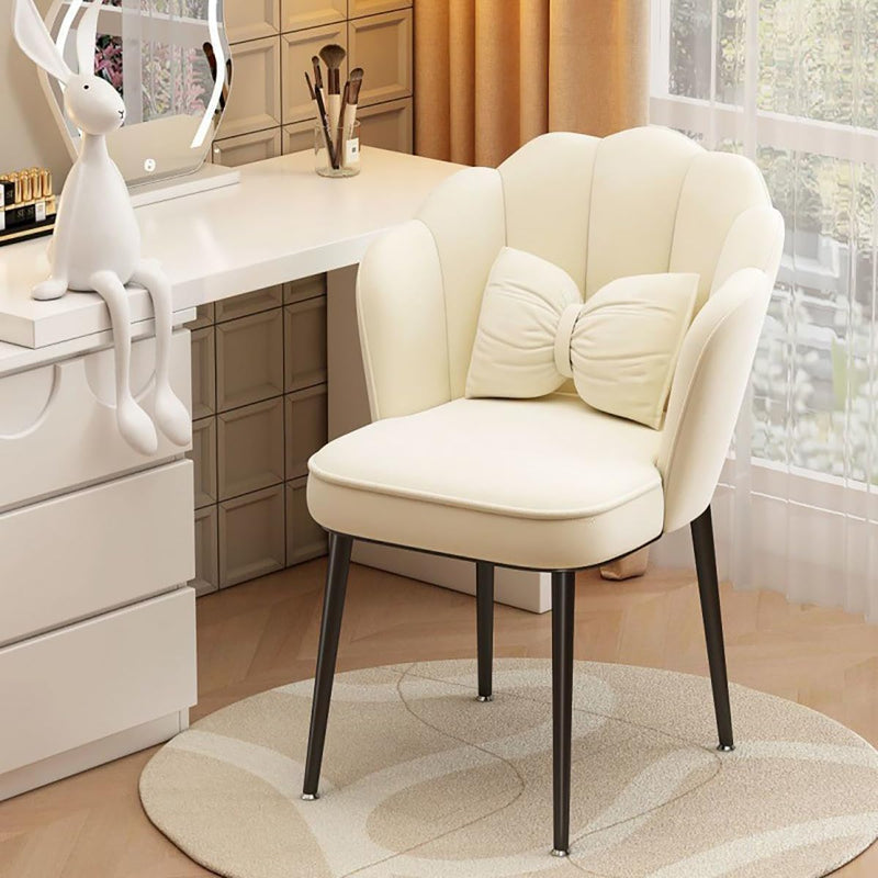 Velvet Vanity Chair Accent Armchair Flower Back Gold Legs Makeup Room Pillow