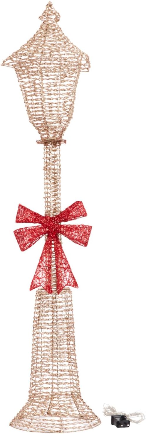 150cm Christmas Glitter Gold LED Lamp Post