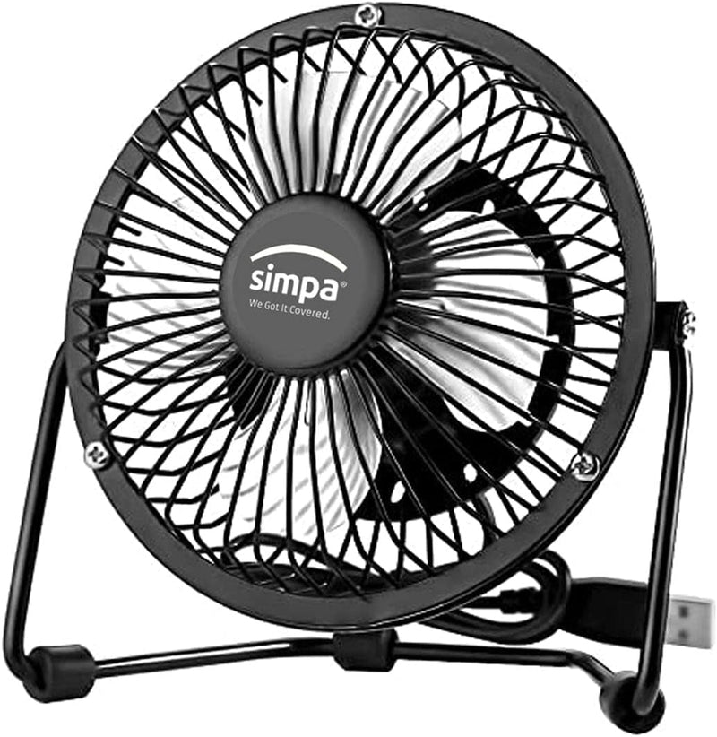 Single Speed Black Portable USB Desk Fans 4inch and 6 inch