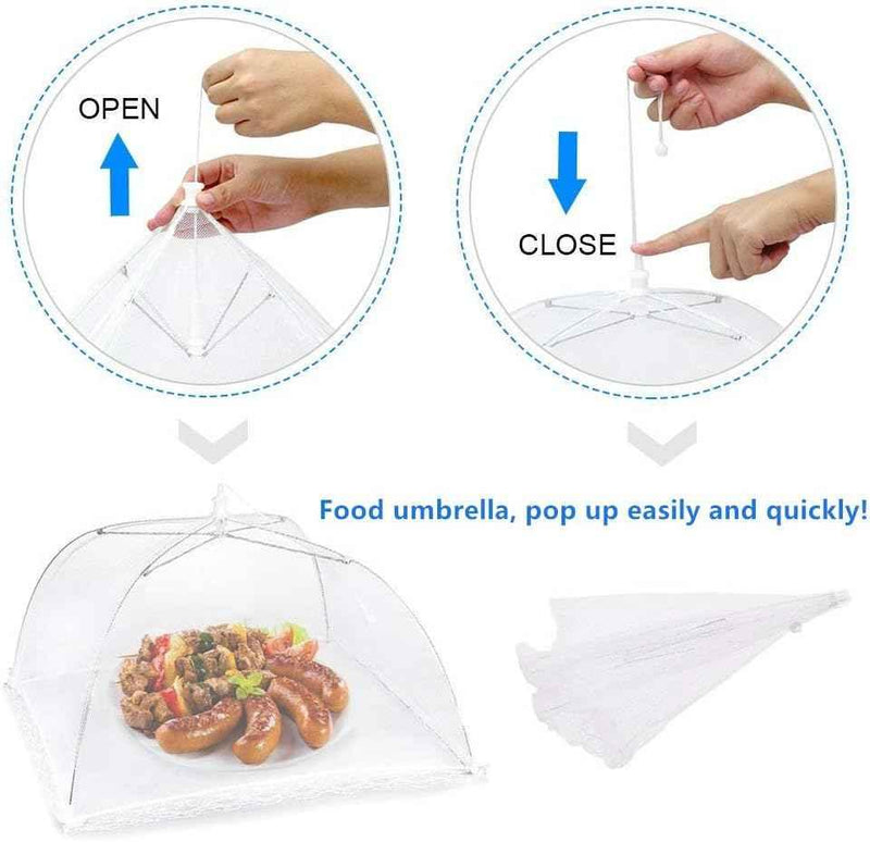 Pop-Up Mesh Food Cover Tent Umbrella Large 17" - 43 x 43 cm Reusable Collapsible
