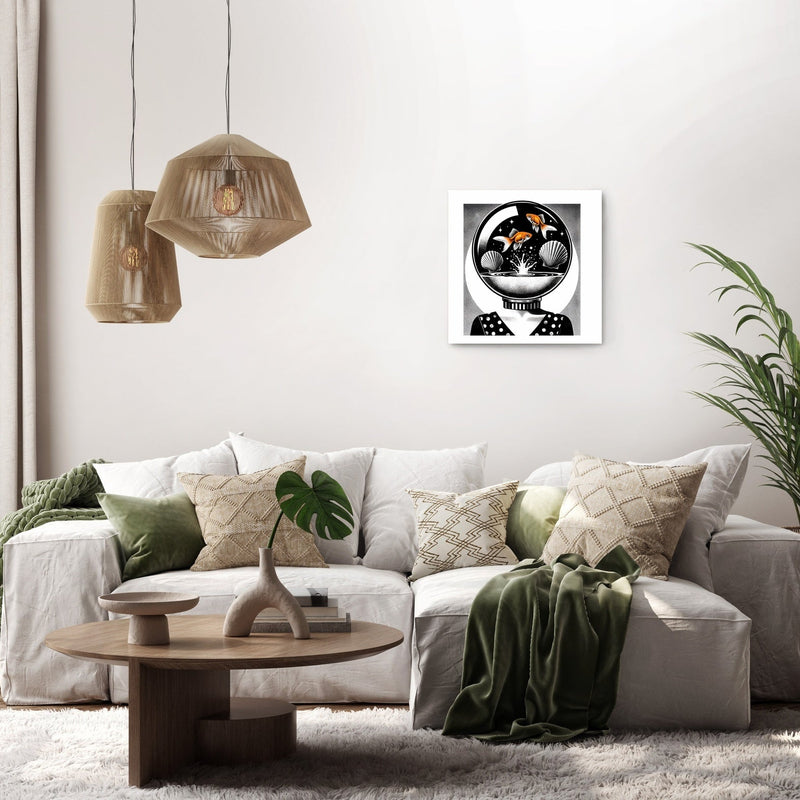 Whimsical Seashell Siren Canvas