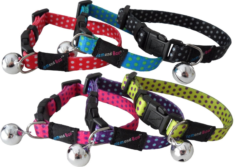 Hem and Boo Safety Buckle Cat Collar Spotty Pattern Astd